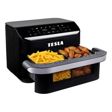 TESLA Electronics AirCook - Multifunktionale duale digitale Heißluftfritteuse 10 l 2400W/230V