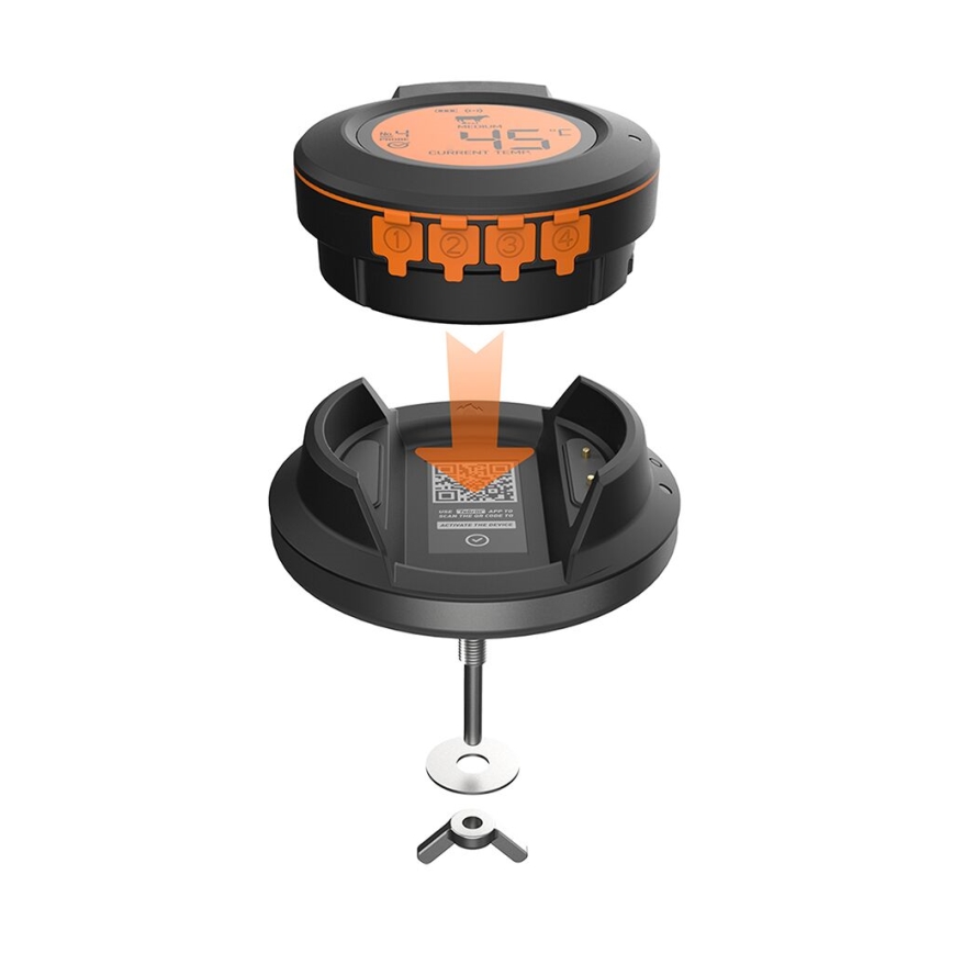 TESLA Electronics Cook - Digitales Fleischthermometer mit Sonde 0-400 °C, 2xAA, IP65