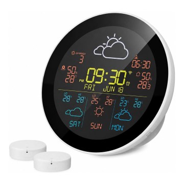 TESLA Electronics Device - Intelligente Wetterstation mit Sensor, 400-mAh-Akku, Wi-Fi (Tuya), Schutzart IP44