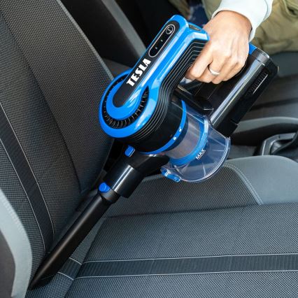 TESLA Electronics PureStar - Flexibler kabelloser Stabstaubsauger 3in1 300W/2200 mAh schwarz/blau