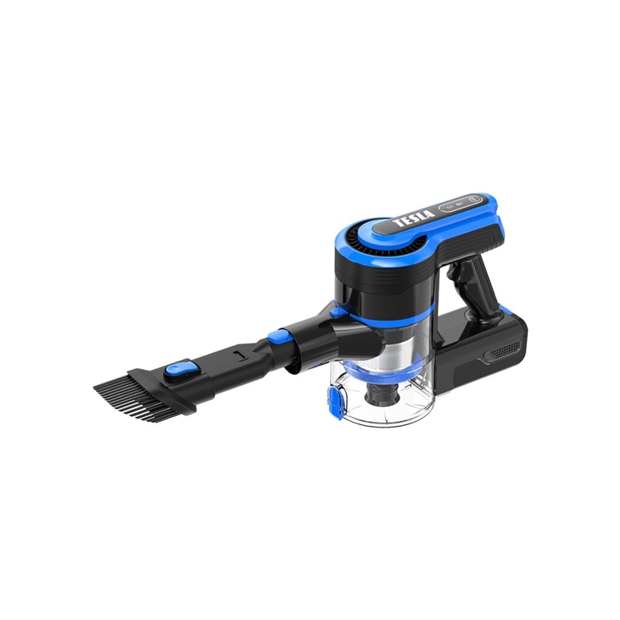 TESLA Electronics PureStar - Flexibler kabelloser Stabstaubsauger 3in1 300W/2200 mAh schwarz/blau
