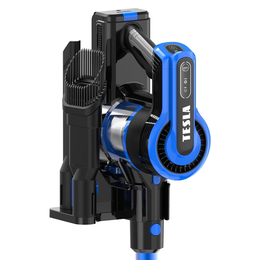 TESLA Electronics PureStar - Flexibler kabelloser Stabstaubsauger 3in1 300W/2200 mAh schwarz/blau