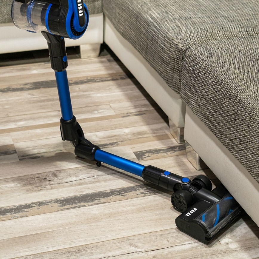 TESLA Electronics PureStar - Flexibler kabelloser Stabstaubsauger 3in1 300W/2200 mAh schwarz/blau