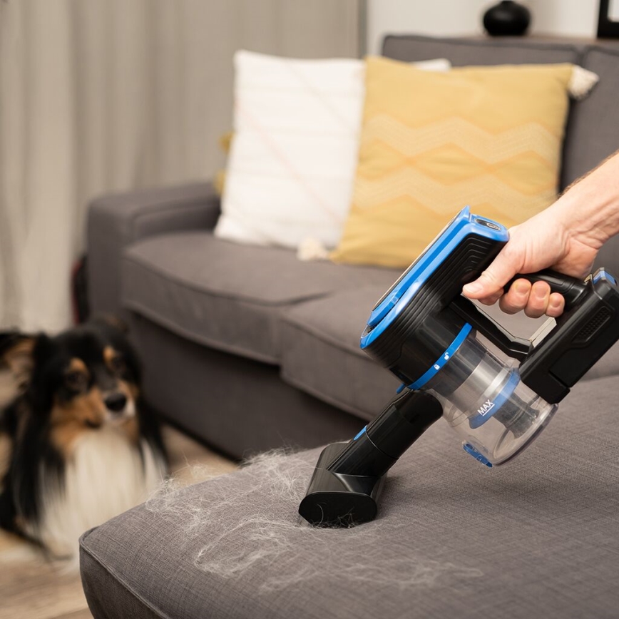 TESLA Electronics PureStar - Flexibler kabelloser Stabstaubsauger 3in1 300W/2200 mAh schwarz/blau