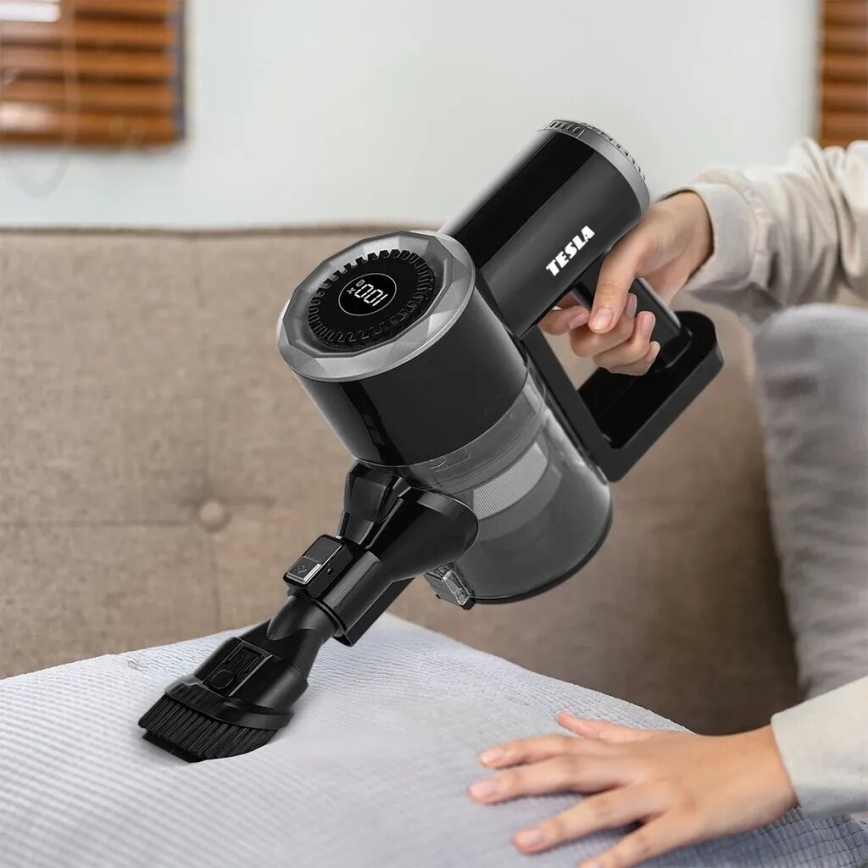 TESLA Electronics PureStar - Flexibler kabelloser Stabstaubsauger 2in1 150W/2200 mAh schwarz