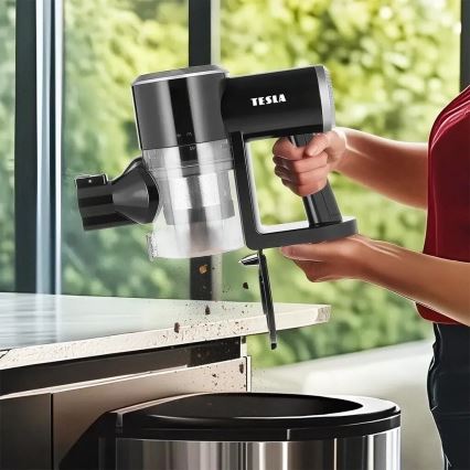TESLA Electronics PureStar - Flexibler kabelloser Stabstaubsauger 2in1 150W/2200 mAh schwarz