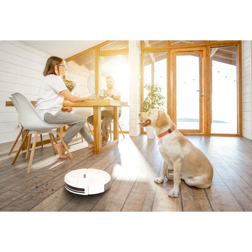 TESLA Electronics RoboStar - Intelligenter 2-in-1 Saugroboter 2500 mAh Wi-Fi Tuya Weiß + Fernbedienung