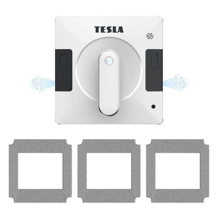 TESLA Electronics RoboStar - Smart-Fensterreiniger mit Dual-Wasserstrahl 72W/230V/500 mAh Wi-Fi + Fernbedienung