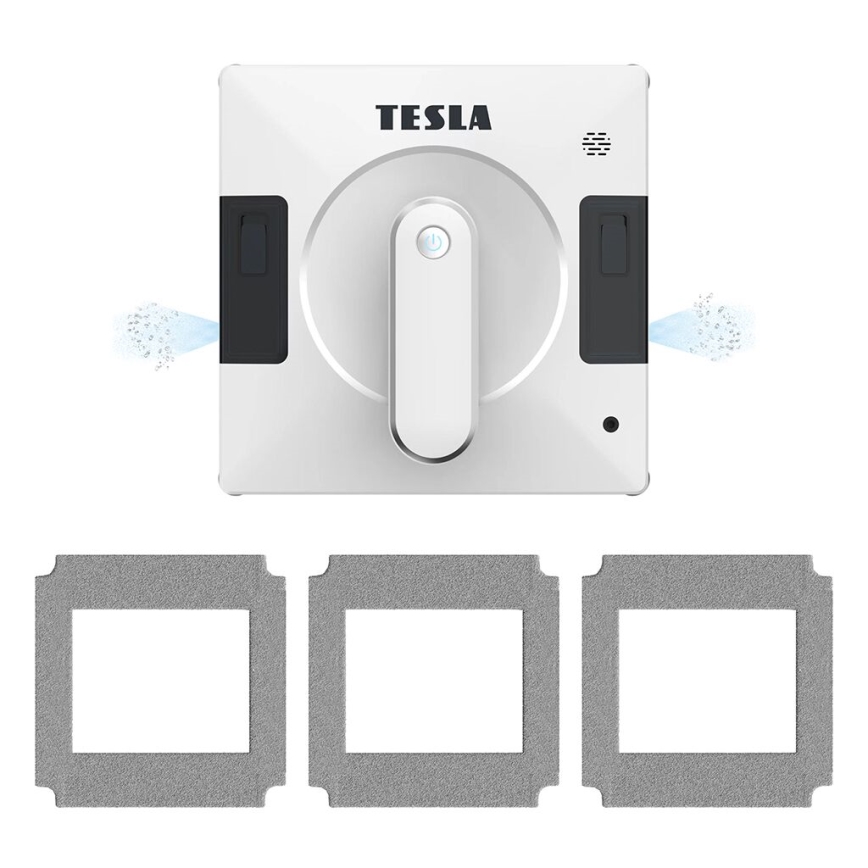 TESLA Electronics RoboStar - Smart-Fensterreiniger mit Dual-Wasserstrahl 72W/230V/500 mAh Wi-Fi + Fernbedienung