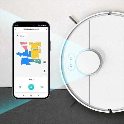 TESLA Electronics RoboStar - Intelligenter 2-in-1 Saugroboter 2550 mAh Wi-Fi Weiß