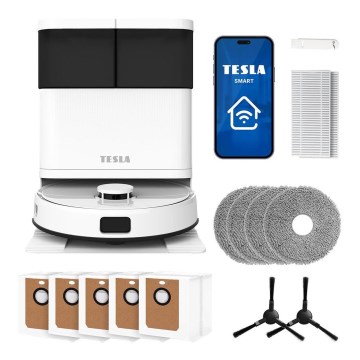 TESLA Electronics RoboStar - intelligenter 3-in-1 Saugroboter, 5200 mAh, Wi-Fi, weiß