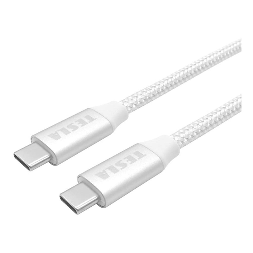 TESLA Electronics - USB-Kabel USB-C 3.2 Anschluss Power Delivery 1m 100W weiß