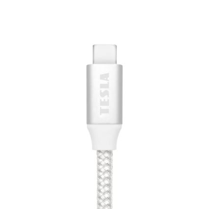 TESLA Electronics - USB-Kabel USB-C 3.2 Anschluss Power Delivery 1m 100W weiß