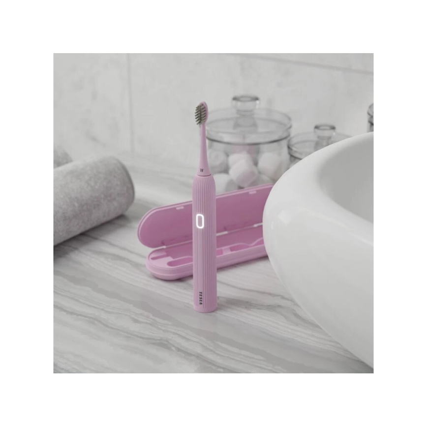 TESLA Smart - Smart-Schallzahnbürste TS200 DELUXE rosa