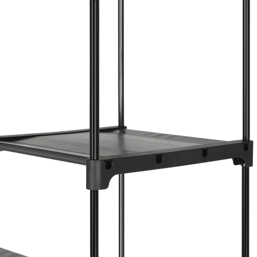 Textil-Kleiderschrank MATIS mit Einlegeböden und Kleiderstange 140x174 cm grau