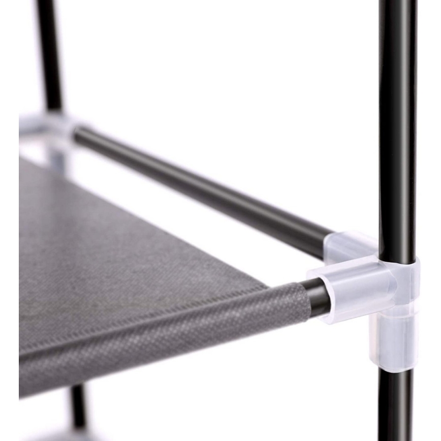 Textilschrank mit Regalen MATIS 88x160 cm schwarz