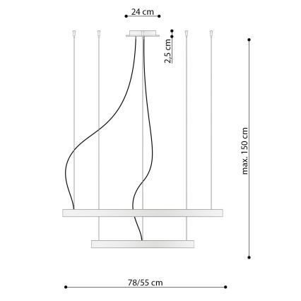 Thoro TH.178 - LED-Hängeleuchte RIO LED/80W/230V CRI 95 4000K weiß