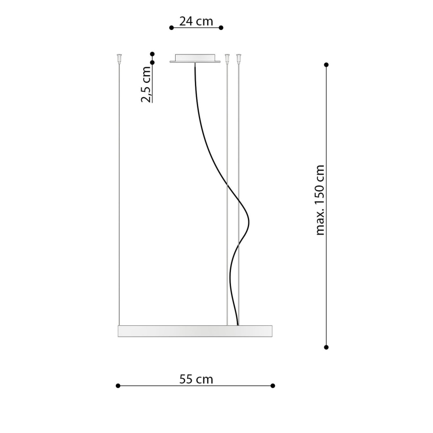 Thoro TH.217 - LED-Hängeleuchte RIO LED/30W/230V CRI 95 4000K d 55 cm golden