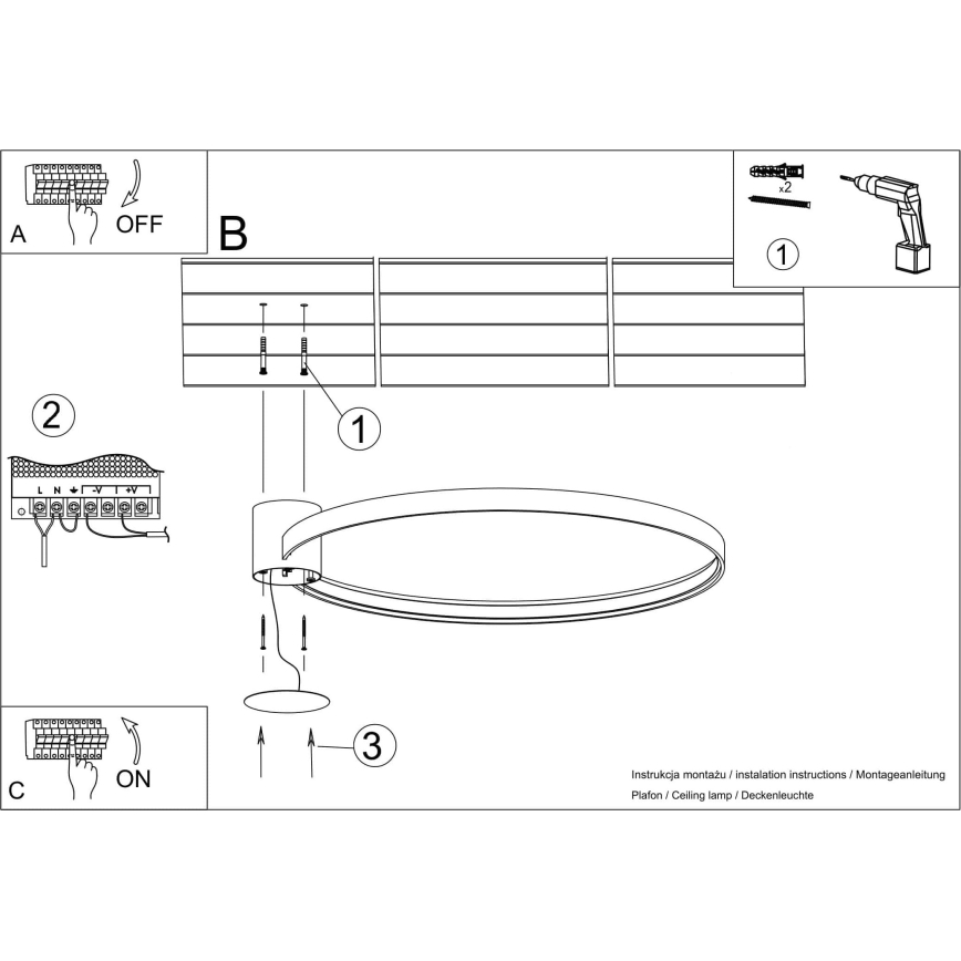Thoro TH.223 - LED Deckenleuchte RIO LED/30W/230V CRI 98 4000K Ø 55 cm goldfarben