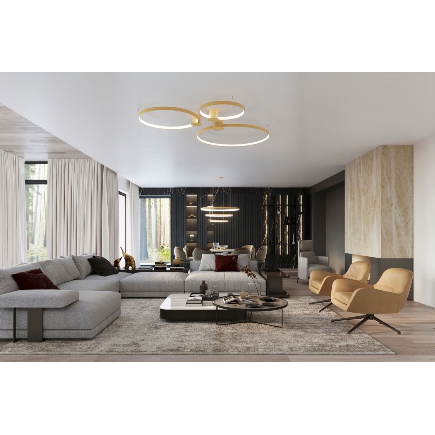 Thoro TH.224 - LED-Deckenleuchte RIO LED/50W/230V CRI 90 3000K d 78 cm golden