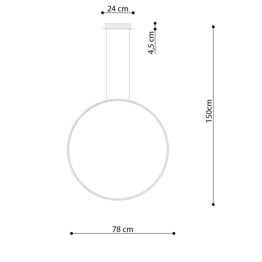 Thoro TH.249 - LED-Hängeleuchte RIO LED/50W/230V CRI 90 4000K d 78 cm glänzendes Chrom