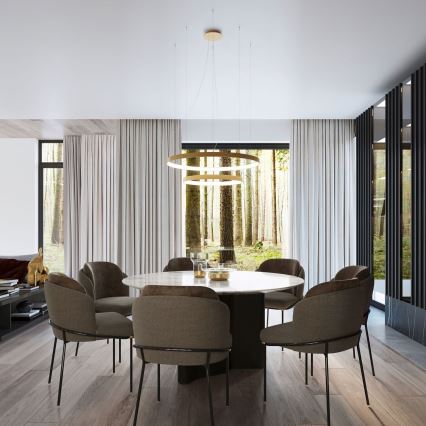 Thoro TH.268 - LED-Hängeleuchte an Seil RIO LED/80W/230V CRI 95 4000K goldfarben