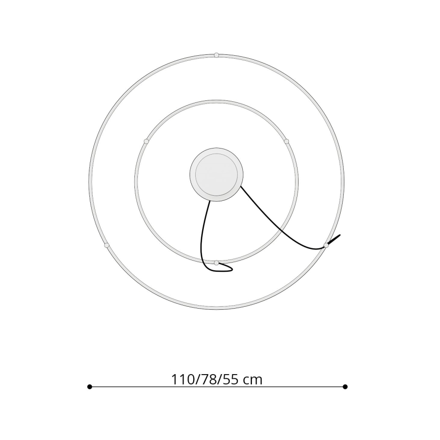 Thoro TH.268 - LED-Hängeleuchte an Seil RIO LED/80W/230V CRI 95 4000K goldfarben