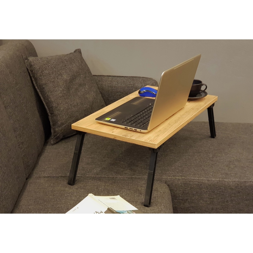 Tisch für Bett GUSTO 24,5x60 cm beige/schwarz