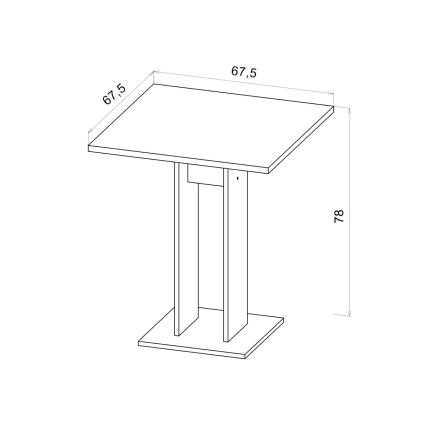 Tisch STRAPO 68x68 cm Artisan-Eiche
