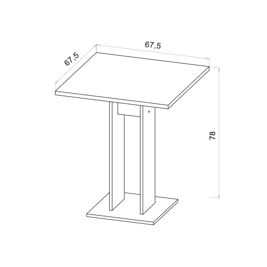 Tisch STRAPO 68x68 cm weiß