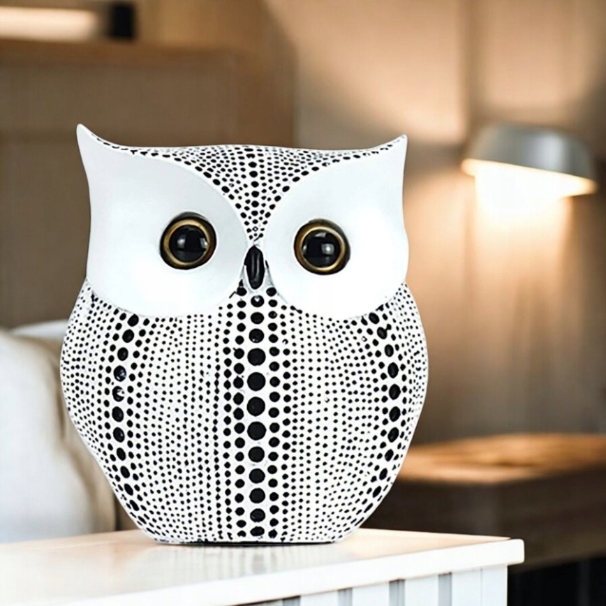 Tischdekoration 15 cm weiß/schwarz