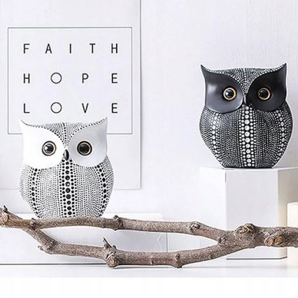 Tischdekoration 15 cm weiß/schwarz