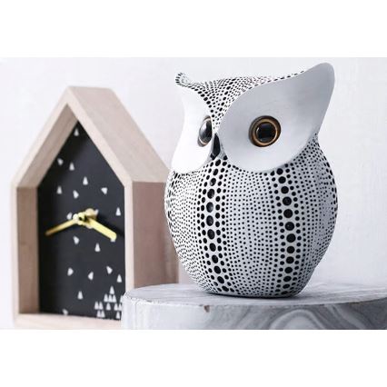 Tischdekoration 15 cm weiß/schwarz