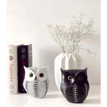 Tischdekoration 15 cm weiß/schwarz