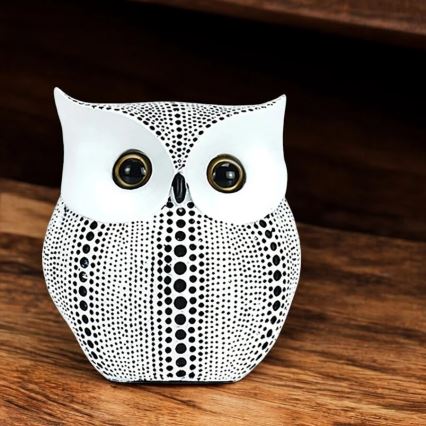 Tischdekoration 15 cm weiß/schwarz