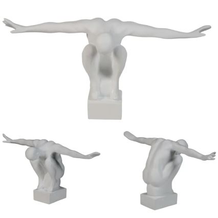 Tischdekoration 19,5x16x38,5 cm Harz/weiß