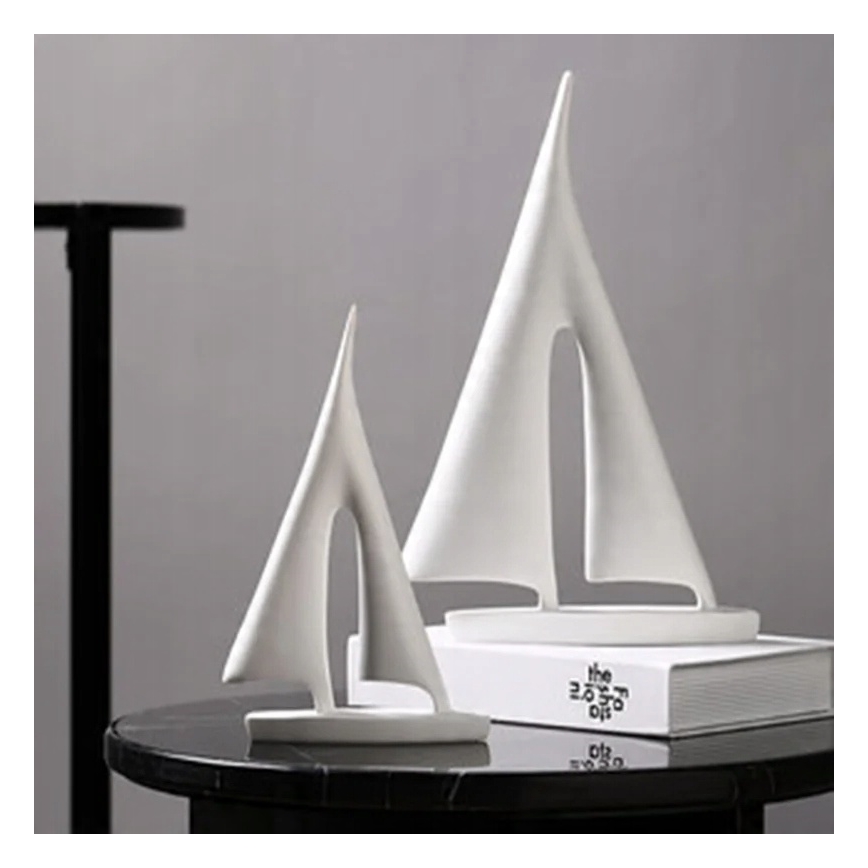 Tischdekoration 21 cm Harz/weiß