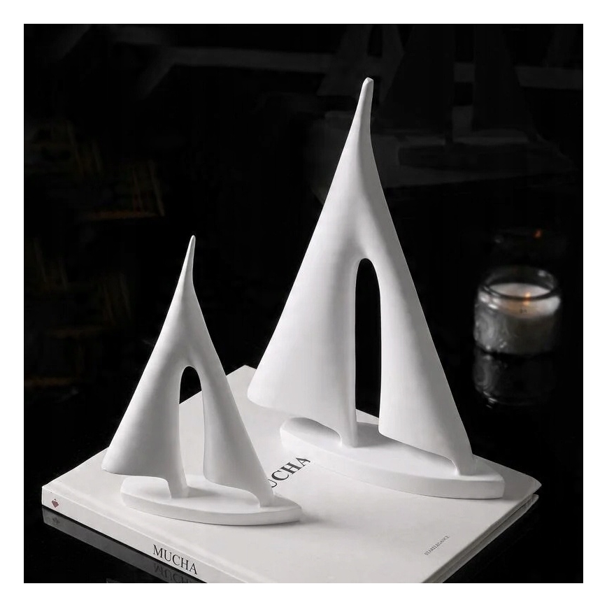 Tischdekoration 21 cm Harz/weiß