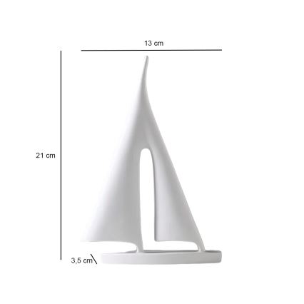 Tischdekoration 21 cm Harz/weiß