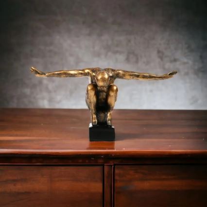 Tischdekoration 25x41x20 cm Harz/goldene Patina