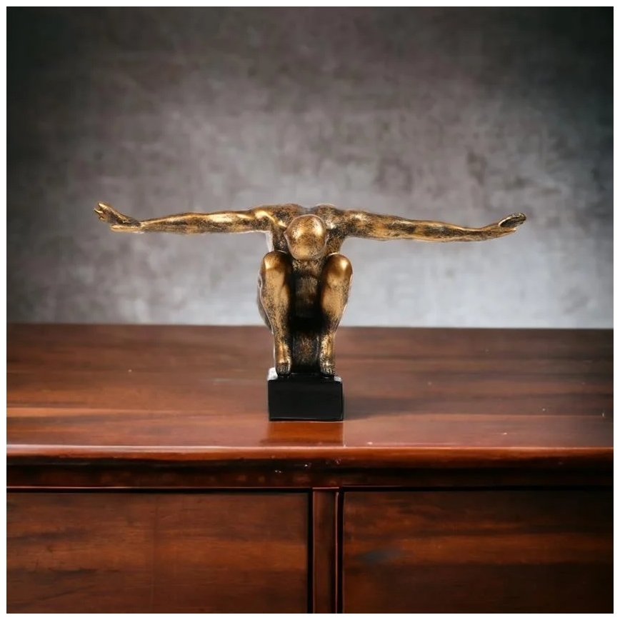 Tischdekoration 25x41x20 cm Harz/goldene Patina