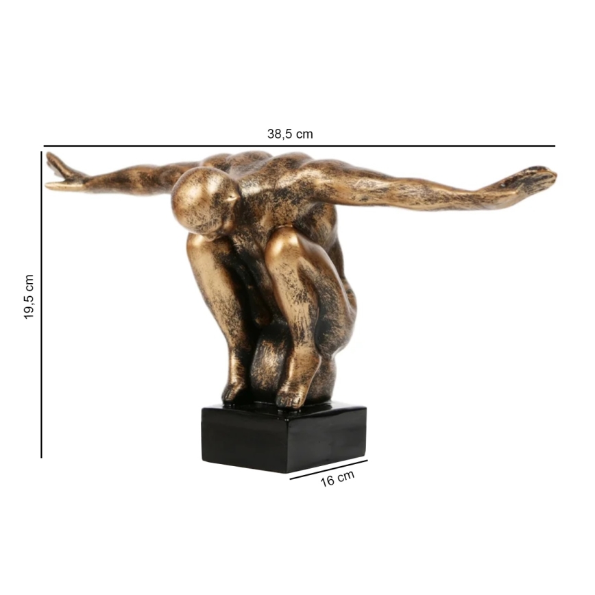 Tischdekoration 25x41x20 cm Harz/goldene Patina