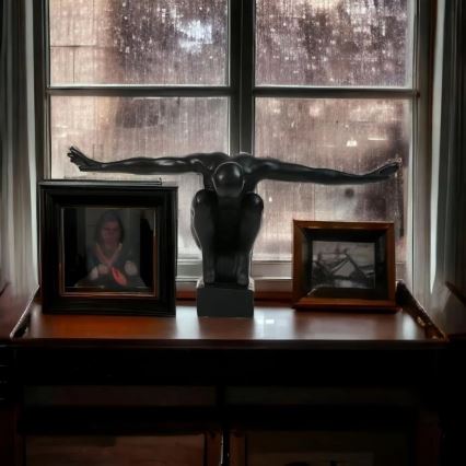 Tischdekoration 25x41x20 cm Harz/schwarz