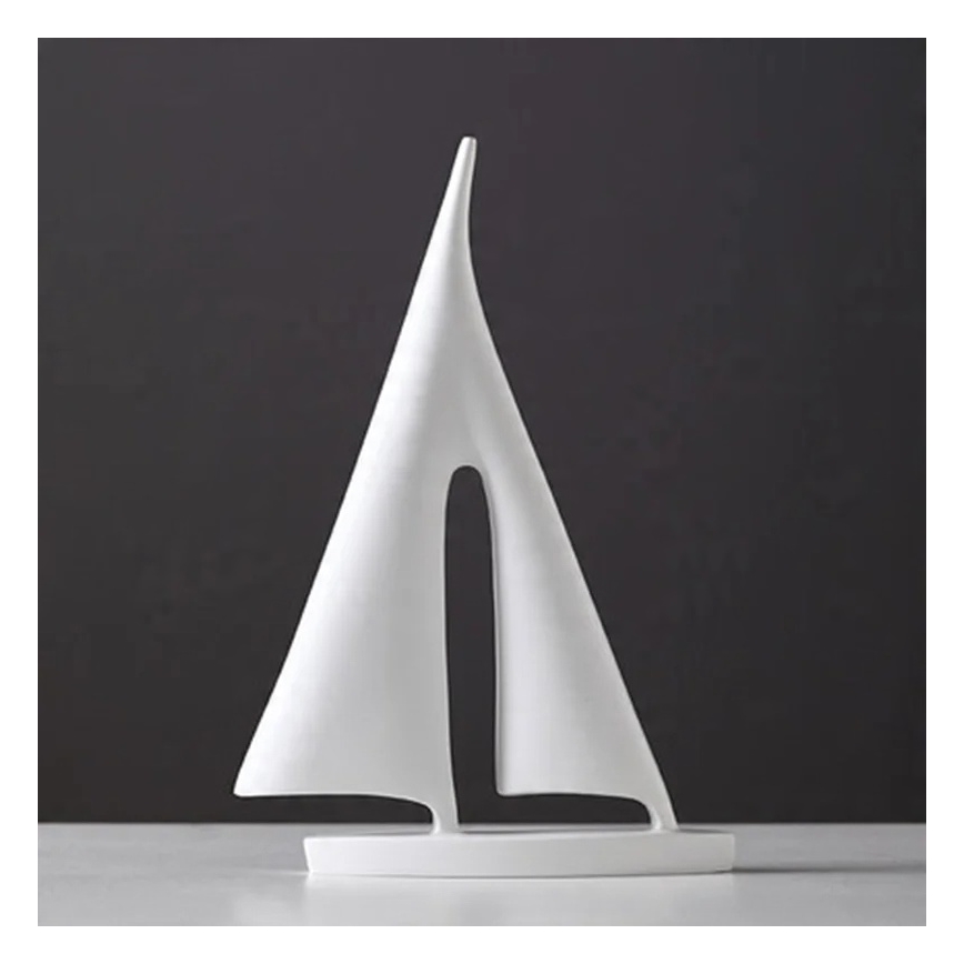 Tischdekoration 28 cm, Harz/weiß