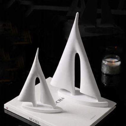 Tischdekoration 28 cm, Harz/weiß