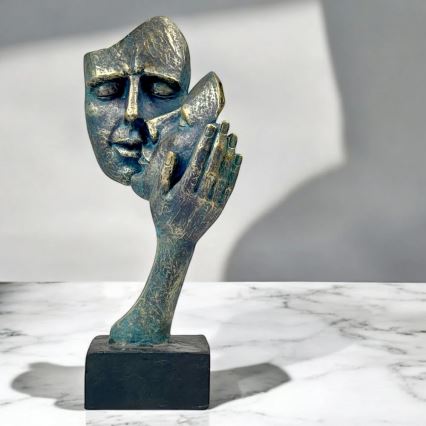 Tischdekoration 35 × 22 × 13 cm, aus Harz mit Patina