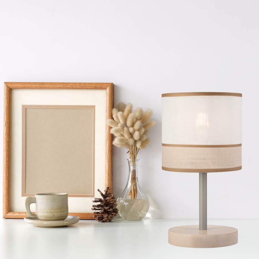 Tischlampe ANDREA 1xE27/60W/230V Buche