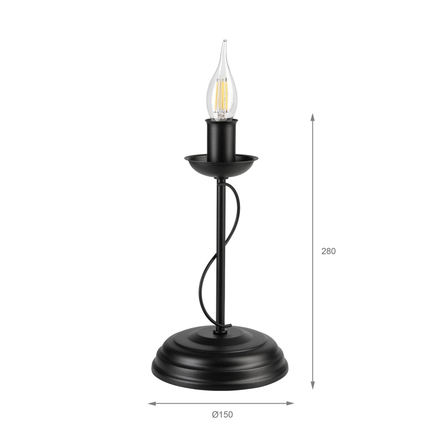 Tischlampe ANTON 1xE14/60W/230V schwarz