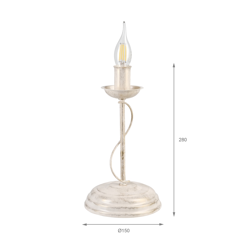 Tischlampe ANTON 1xE14/60W/230V weiße Patina