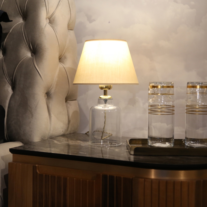 Tischlampe AYD 1xE27/40W/230V beige/klar